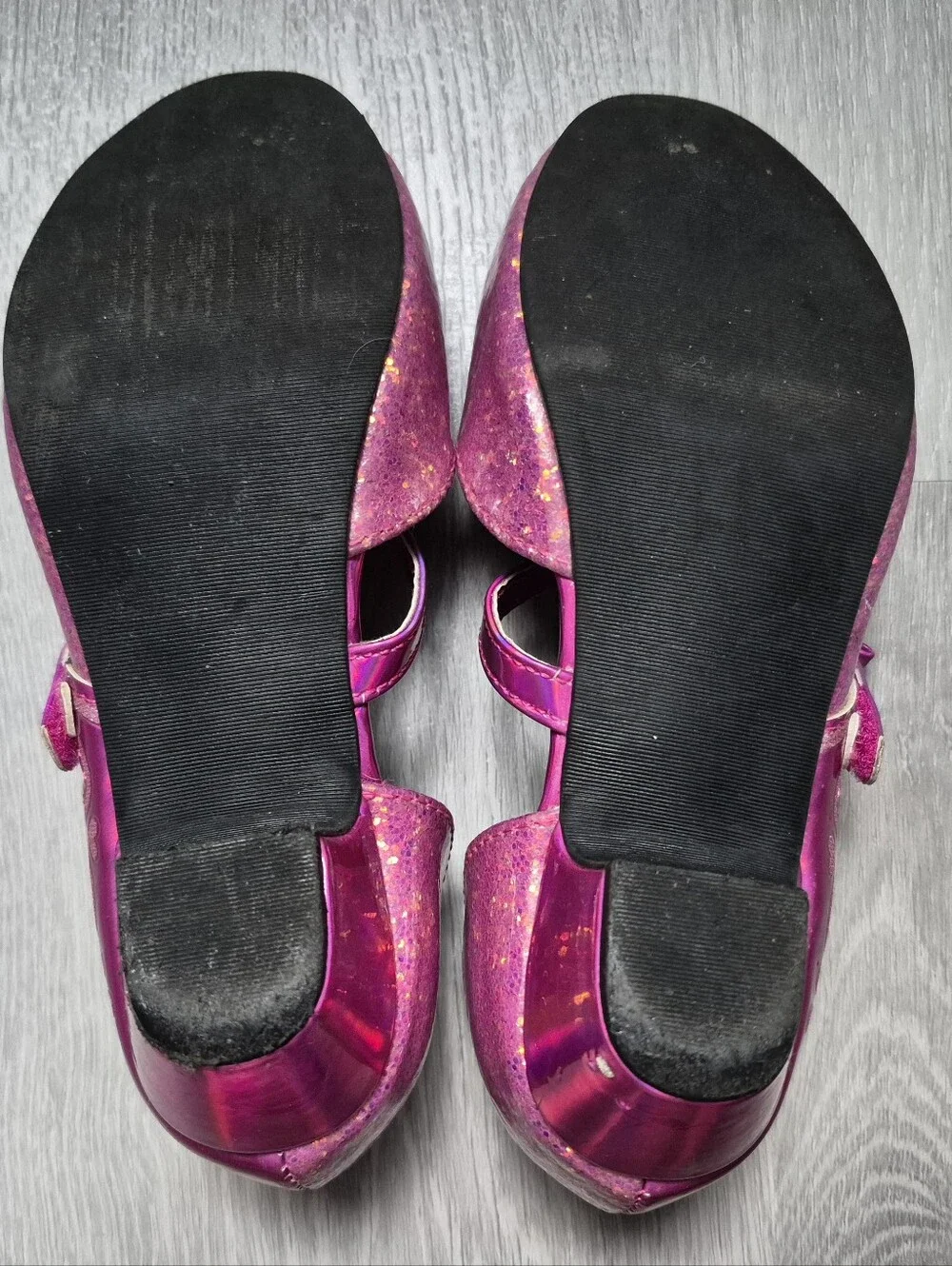 Disney Princess Glitter Shimmery Pink High Heel Shoes Girls Sz 12